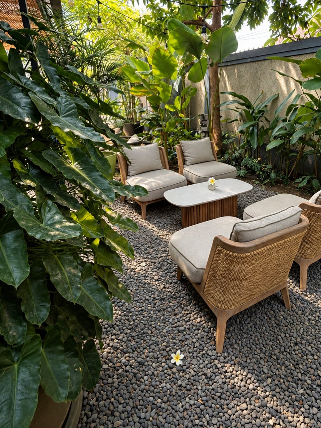 Garden seating at Makers Cafe
